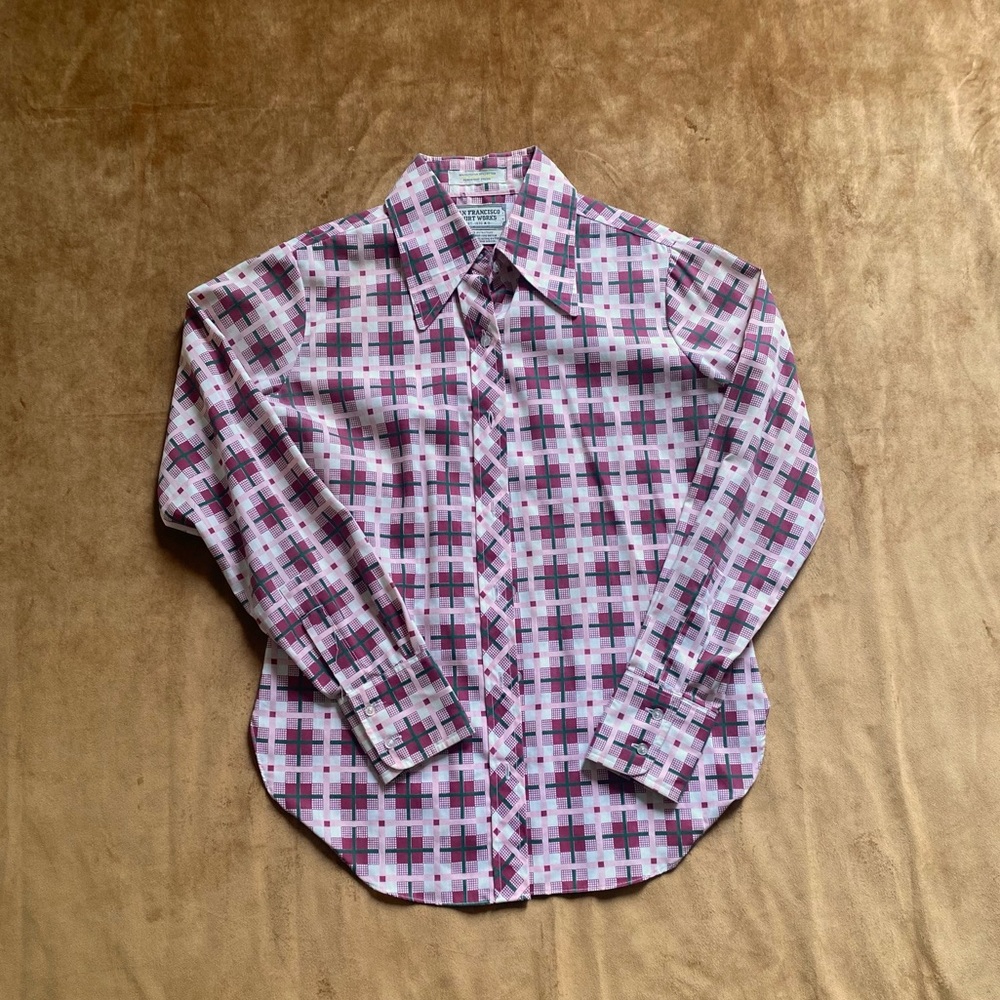 🐎 VINTAGE 70s WESTERN WEAR SAN FRANCISCO SHIRT WORKS COLLARED BUTTON UP 🐎